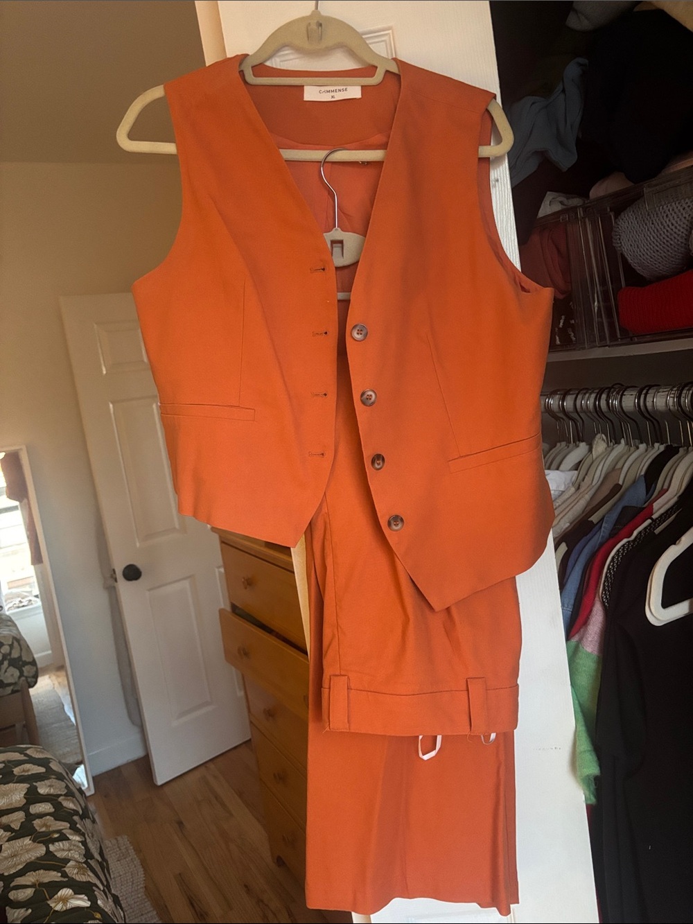 Commense Orange Tailored Vest